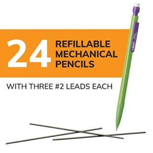 BIC Xtra-Strong Thick Lead Mechanical Pencil, With Colorful Barrel Thick Point (0.9mm), 24-Count Pack, With Erasers (MPLWP241)