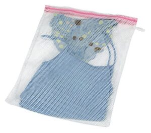 household essentials 121 mesh lingerie bag for laundry – use in washing machines- white
