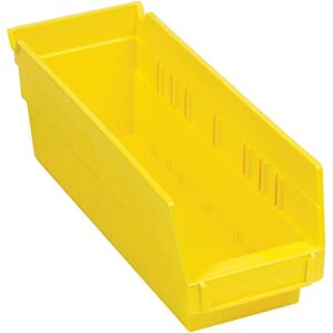 nestable shelf bin, plastic, 4-1/8″w x 11-5/8″d x 4″h, yellow, lot of 24