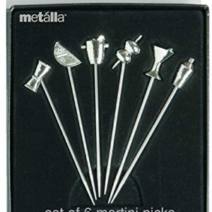 Prodyne Stainless Steel & Pewter Martini Picks (Set Of 6),Silver