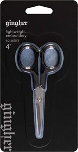 gingher 01-005102 lightweight embroidery scissors, 4-inch , black