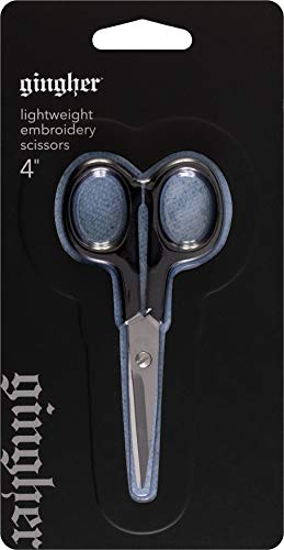 Gingher 01-005102 Lightweight Embroidery Scissors, 4-Inch , Black