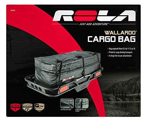 ROLA 59102 Wallaroo Cargo Bag, Rainproof, Expandable Hitch Tray Carrier,Black