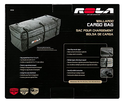 ROLA 59102 Wallaroo Cargo Bag, Rainproof, Expandable Hitch Tray Carrier,Black