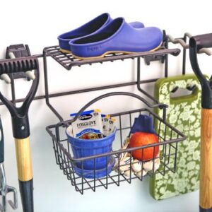 Organized Living 7115520050 Activity Organizer Garden Rack with Basket,Granite Gray