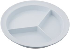 sammons preston partitioned scoop dish, melamine divided plate for kids, elderly, and disabled, divided sections for portion control and easy scooping walls for limited mobility, adaptive plate, model:55502