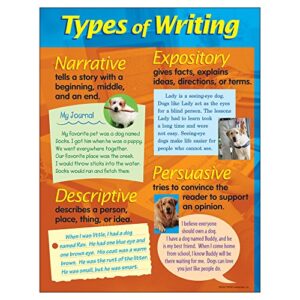 trend enterprises, inc. types of writing learning chart, 17″ x 22″