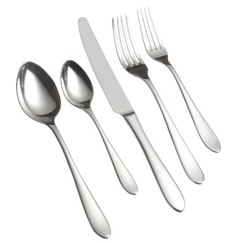 Ginkgo International Linden 20-Piece Stainless Steel Flatware Place Setting, Service for 4