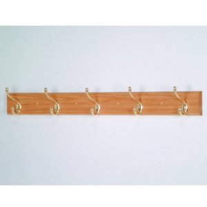 wooden mallet 12-inch 2-peg coat rack, light oak