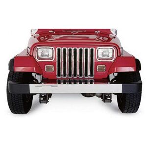 rampage grille inserts | steel, chrome | 7509 | fits 1987 – 1995 jeep wrangler yj
