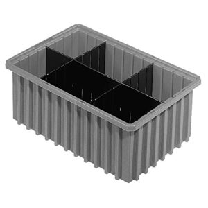 Akro-Mils 41166 6 Pack Plastic Divider for Akro-Grid Slotted Stackable Dividable Storage Tote Container Box, Compatible with 33166, Short Divider