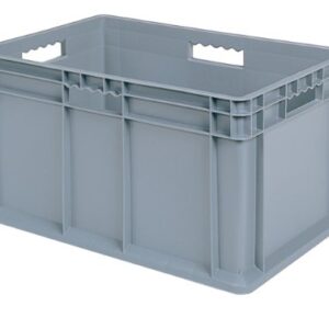 Akro-Mils 37682 Plastic Straight Wall Container Tote with Solid Sides and Solid Base, (24-Inch x 16-Inch x 12-Inch), Gray, (3-Pack)