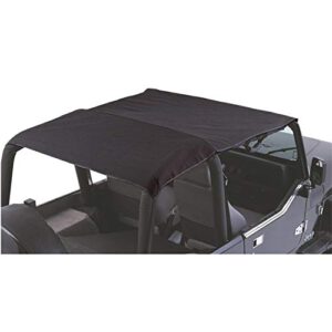 rampage products 94215r combo brief extended topper with zip out rear section for 1997-2006 jeep tj, black denim