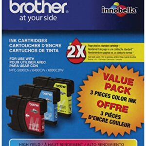 Brother LC65HYCL High-Yield 3-Pack -Ink Cartridge, 900 Page-Yield, Cyan Magenta Yellow