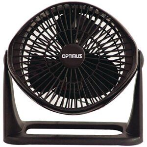 optimus 8″ turbo high performance air circulator fan, smsll, black