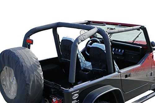 Rampage Roll Bar Pad and Cover Kit | Black Denim | 768915 Fits 1992 - 1995 Jeep Wrangler YJ