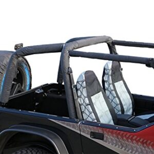 Rampage Roll Bar Pad and Cover Kit | Black Denim | 768915 Fits 1992 - 1995 Jeep Wrangler YJ