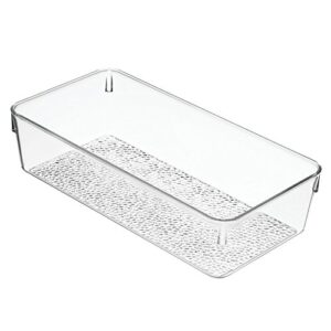 idesign 49250 rain bpa-free plastic drawer organizer tray – 12″ x 6″ x 3″, clear