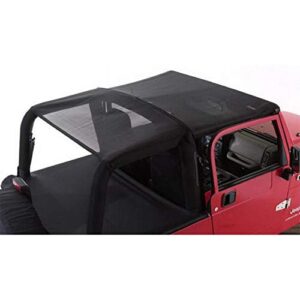 rampage combo brief/extended topper with zip out rear section | vinyl, mesh, black | 94301 | fits 1997 – 2006 jeep wrangler tj