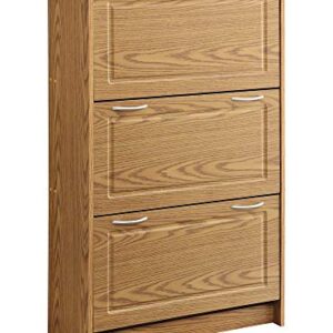 4D Concepts DELUXE TRIPLE SHOE CABINET (light walnut), 11.4"D x 29.3"W x 49.6"H,