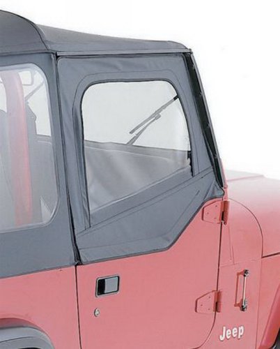 Rampage Factory Replacement Door Skins for Soft Upper Doors | Vinyl, Black Denim | 89615 | Fits 1987 - 1995 Jeep Wrangler YJ