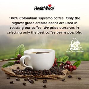 HealthWise Low Acid Coffee 100 Colombian Supremo, Original, 12 Ounce