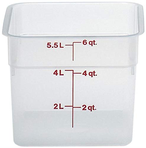 Cambro 6SFSPP190 CamSquare Storage Container, Translucent, 6 qt.