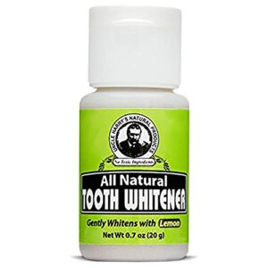 Uncle Harry's Tooth Whitener Powder | All Natural Enamel Support & Whitening Toothpaste for Sensitive Teeth | Powder Toothpaste for Gum Health & Fresh Breath (0.7 oz)