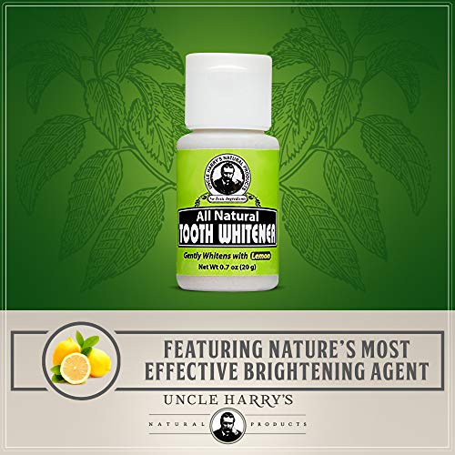 Uncle Harry's Tooth Whitener Powder | All Natural Enamel Support & Whitening Toothpaste for Sensitive Teeth | Powder Toothpaste for Gum Health & Fresh Breath (0.7 oz)