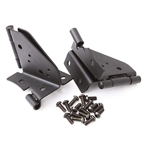 Rampage Windshield Hinges | Pair, Black | 7603 | Fits 1976 - 1995 Jeep CJ & Wrangler