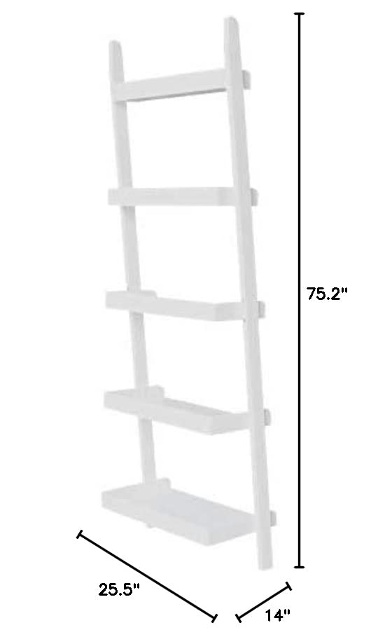 International Concepts 5 Tier Leaning Shelf, White