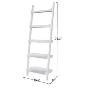 International Concepts 5 Tier Leaning Shelf, White