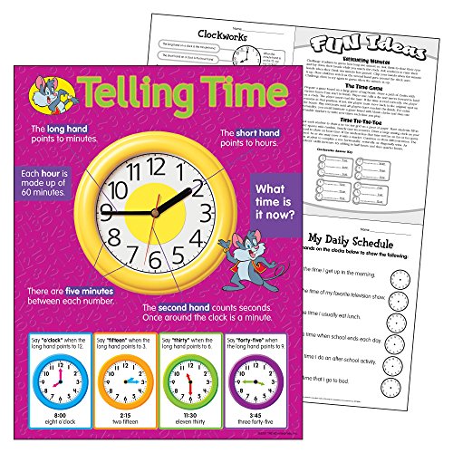 TREND ENTERPRISES, INC. Telling Time Learning Chart, 17" x 22"
