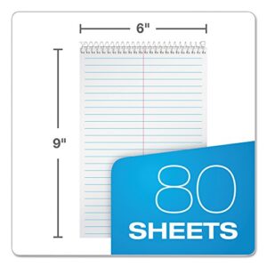 TOPS Spiral Steno Books, 6" x 9", Gregg Rule White Paper, Assorted Covers, 80 Sheets per Book/4 Books per Pack (80220)