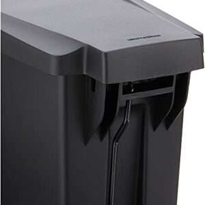 simplehuman Rectangular 10 Liter / 2.6 Gallon Compact Slim Bathroom or Office Step Trash Can, Black Plastic