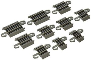 bachmann trains – snap-fit e-z track e-z track connector assortment – contains 2 each .75″, 1″, 1.25″, 1.5″ and 2″ straight (card) – nickel silver rail with gray roadbed – ho scale