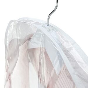 HANGERWORLD Shoulder Covers with Gusset 24" x 21.5" Large Clear Plastic Clothes Protector (5 Pack)