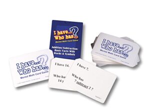 learning advantage, mental math game card, i have who has addition/subtraction – basic facts with words and symbols