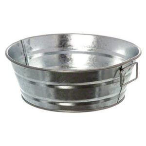 american metalcraft mtub83 round galvanized metal tub, silver 37-ounces
