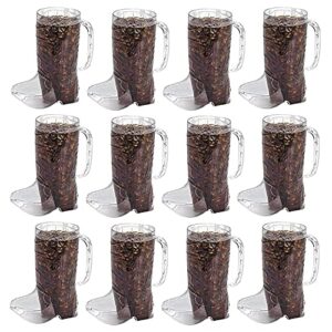 fun express cowboy boot mugs – bulk set of 12 mugs, each holds 17 oz – western rodeo party supplies and nashville decorations