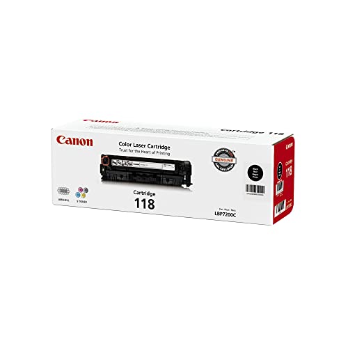 Canon Genuine Toner, Cartridge 118 Black (2662B001), 1 Pack, for Canon Color imageCLASS MF8350Cdn, MF8380Cdw, MF8580Cdw, MF729Cdw, MF726Cdw, LBP7200Cdn, LBP7660Cdn Laser Printers