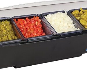 San Jamar BD4004 6 Piece The Dome Condiment Center, 6qt Capacity, 22" Length x 7-1/2" Width x 8-1/2" Height