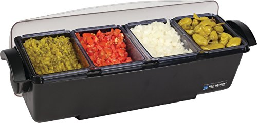 San Jamar BD4004 6 Piece The Dome Condiment Center, 6qt Capacity, 22" Length x 7-1/2" Width x 8-1/2" Height