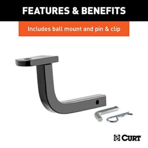 CURT 110203 Class 1 Trailer Hitch with Ball Mount, 1-1/4-In Receiver, Fits Select Smart Fortwo