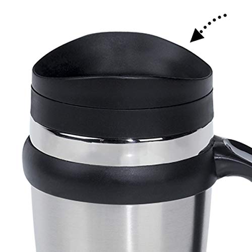 Trudeau Maison Drive Time, 18 oz, Stainless Steel Travel Mug, 1 Count (Pack of 1)