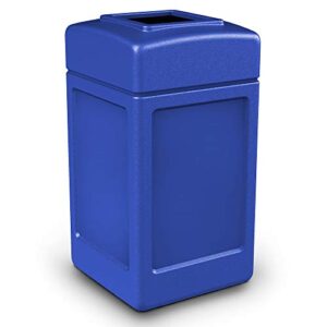 commercial zone products 732104 square waste container,blue,42 gallon