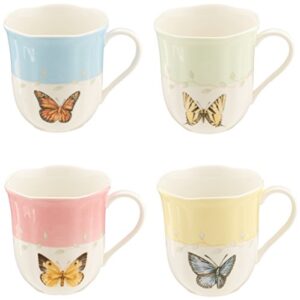 lenox 773903 butterfly meadow 4-piece mug set, multicolor, 1.85 lb