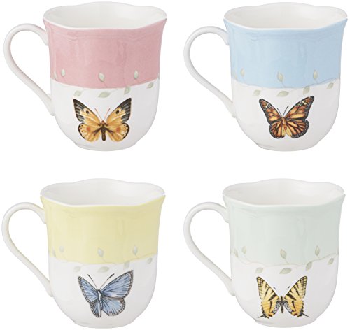 Lenox 773903 Butterfly Meadow 4-Piece Mug Set, Multicolor, 1.85 LB