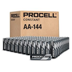 procell alkaline constant aa batteries, 1.5v alkaline aa for low drain professional devices, double a battery with long-lasting power, all-purpose aa industrial batteries, 144-count bulk pack