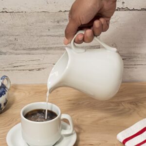 HIC Creamer Pitcher with Handle, Fine White Porcelain, 16-Ounces